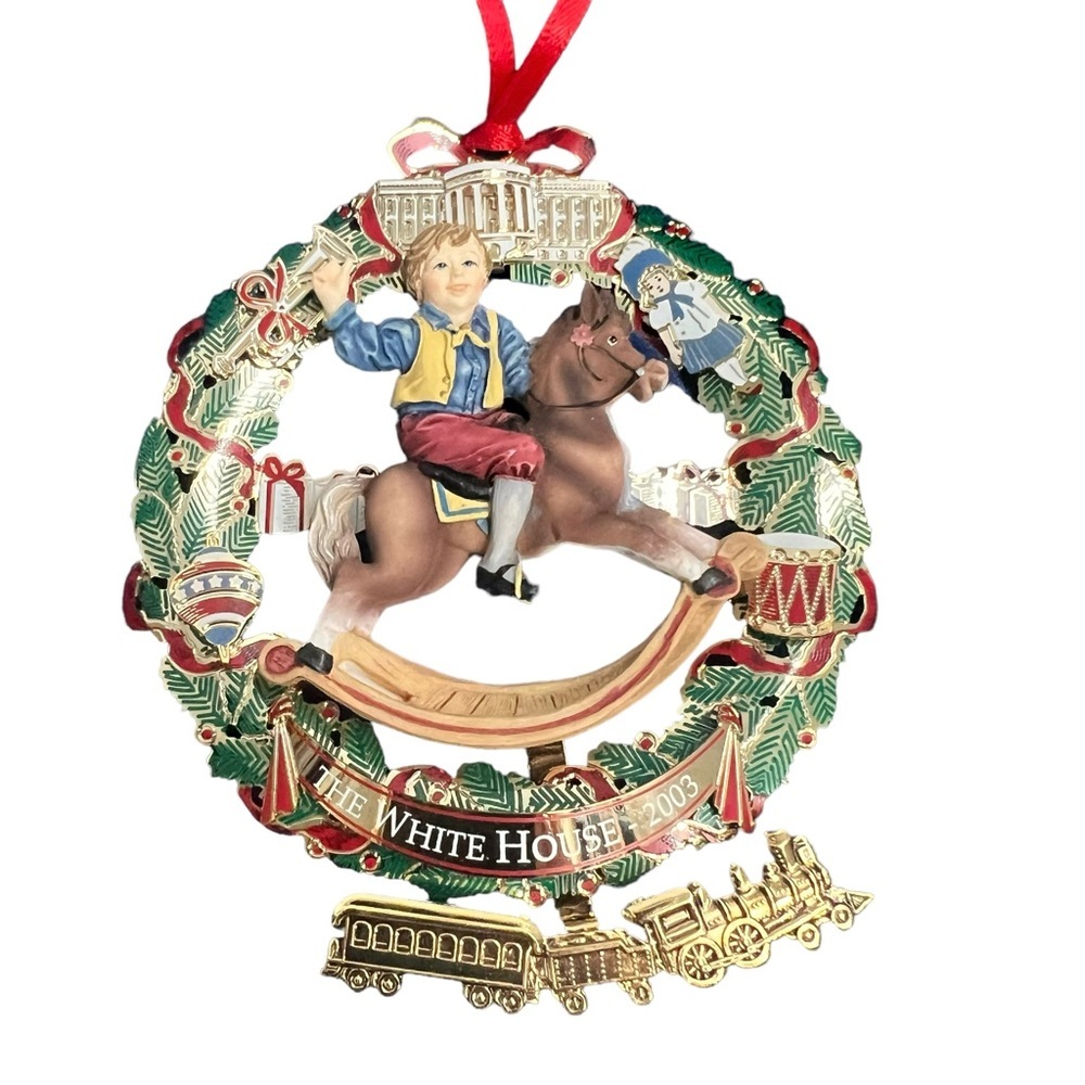 2003 WHITE HOUSE CHRISTMAS ORNAMENT, A CHILD'S ROCKING HORSE